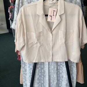 Button Up Crop